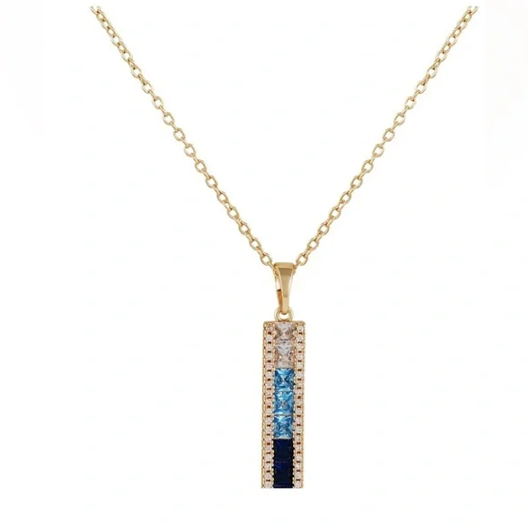 NWT VINCE CAMUTO Blue Ombre CZ Necklace - Picture 2 of 6